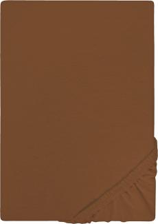 Biberna Jersey-Spannbetttuch, 100 % Baumwolle, Chocolate, 1x 140x200 cm - 160x200 cm