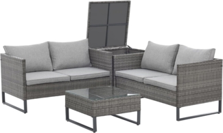 SVITA Gartenlounge-Set KANSAS, (Lounge-Set), Inklusive Kissenbox, Sitz- und Rückenkissen