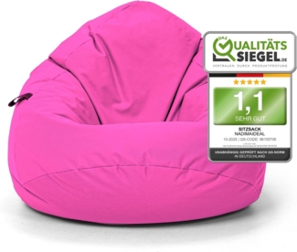 Nadimaideal Sitzsack Tropfenform Kastanie | Bodenkissen für Kinder & Erwachsene | Indoor & Outdoor | Gaming Sitzsack - Sitzkissen - Beanbag | Füllung EPS Perlen (Pink, XXL-Durchmesser 88 cm)