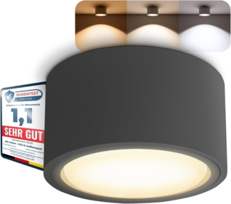 SSC-LUXon LED Aufbaustrahler CELI-X Decken Aufbauspot flach in rund & anthrazit mit LED GX53 3W, Warmweiß