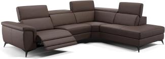 Sofanella Sofalandschaft AMARO Ledergarnitur Echtleder Eckcouch in Braun S: 286 Breite x 108 Tiefe