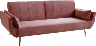 riess-ambiente Schlafsofa DIVANI 220cm altrosa / gold, Einzelartikel 1 Teile, Wohnzimmer · Samt · 3-Sitzer · Couch mit Bettfunktion · Retro Design