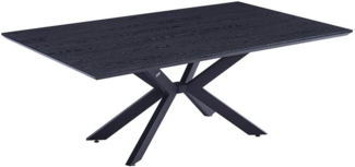 HOME DELUXE Essgruppe Eckig AVENCIA inkl. Sternfuß - 200x120 cm Dark Oak 6 Stühle Bouclé Weiß