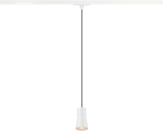 SLV PURI 2.0 Cone, 1~ Pendelleuchte, GU10, Pendellänge 200cm, 1x max. 6W, weiß - Leuchten mit 1 Phasen Adapter