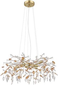 Pendelleuchte, Kronleuchter, Gold, Glaskristalle, D 61 cm