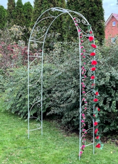 DanDiBo Rosenbogen Metall Verzinkt Massiv 120 cm Torbogen 96518 Wetterfest Rundbogen Volleisen Rankhilfe Gartenbogen Feuerverzinkt