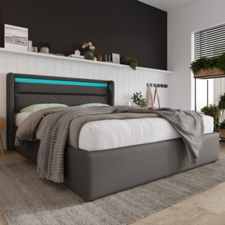 OKWISH Schlafsofa Daybett Tagesbett Kinderbett mit Ausziehbett, mit Staufach, mit USB-Ladefunktion, Kinder- und Jugendbett 90x200cm(90x190cm), ohne Matratze