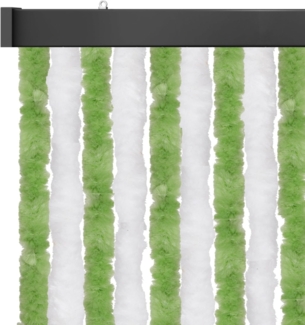 Flauschvorhang 120x220 Unistreifen grün - weiß