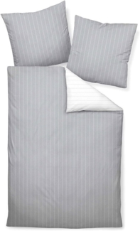 Traumschlaf Mako-Soft-Seersucker Wendebettwäsche Tango silber|200x200 cm + 2x 80x80 cm