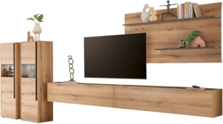 Wohnwand 5-teilig Center in Eiche Evoke 440 cm