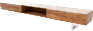 Lowboard New Live-Edge 240 cm Akazie Natur 4 Türen 1 Fach Acrylfuß