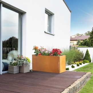 [casa. pro] Pflanzkübel Vaargel 40x80x30 cm Stahl Edelrost