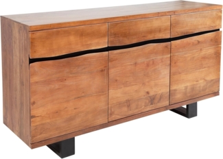 riess-ambiente Sideboard MAMMUT 160cm honigfarben (Einzelartikel, 1 St), Massivholz · Baumkante · Metall · Kommode · Wohnzimmer