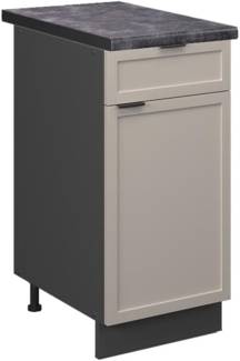 Vicco Küchenunterschrank GrauBeige 40 cm , AP Anthrazit, Fame-Line