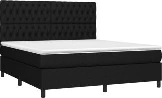 vidaXL Boxspringbett mit Matratze Schwarz 180x200 cm Stoff 3142035