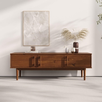 IDIMEX Lowboard TECCA, Sideboard mit 3 Türen aus Massivholz Kiefer Kastanie farben