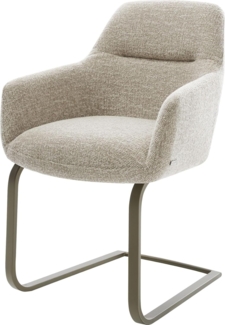Freischwinger Pejo-Flex Webstoff Soft Beige Freischwinger flach Effektfinish Titan Taschenfederkern