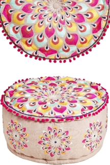 Marrakesch Orient & Mediterran Interior Pouf Orientalische Pouf Hocker Bodenkissen Deko Azet -1-, Handarbeit