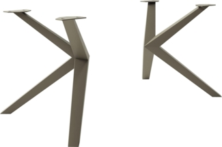 Tischgestell Zenthara kantig Metall Effektfinish Titan (2er-Set)