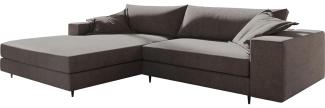 Eckcouch Fabrizia 295 x 205 cm Mikrofaser Khakibraun Recamiere links