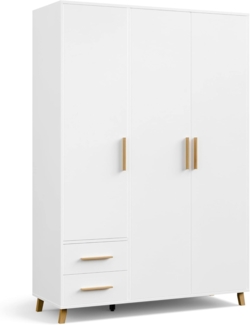 rauch Drehtürenschrank Kleiderschrank Schrank Garderobe Wäscheschrank SHINJO (in 3 verschiedenen Ausstattungen BASIC/CLASSIC/PREMIUM) Griffe und Füße aus Massivholz mit 2 Schubladen MADE IN GERMANY