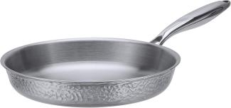 RESTO Kitchenware Bratpfanne Crater Pfanne aus Tri-Ply (Edelstahl + Aluminium + Edelstahl) ofenfest, Edelstahl 18/10 (1-tlg), Energieeinsparung 25% durch die dreilagige Basis