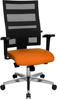 Topstar X-Pander 959TT340, Bürostuhl, Schreibtischstuhl, inkl. höhenverstellbare Armlehnen, Netzbezug, Bezugsstoff, orange/schwarz