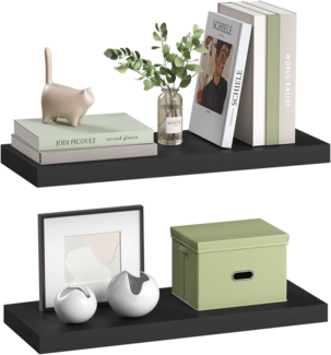 eSituro Wandregal, schwebendes schwarzes Regale für Wandmontage, 2er-Set Schweberegal Hängeregal Wandbrett im Wohnzimmer Schlafzimmer Küche Badezimmer, 60 x 3,8 x 22,9 cm