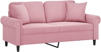 2-Sitzer-Sofa mit Zierkissen Rosa 140 cm Samt 3200948