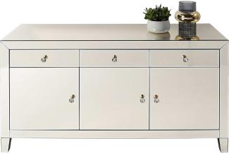 Kare Design Sideboard Luxury Champagne, Champagnerfarbenes Sideboard verspiegelt, mit Türen und Schüben, edle Griffe, (H/B/T) 77 x 140,5 x 45 cm, Champagner