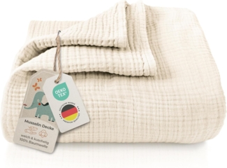 Babydecke Premium Musselin Babydecke 4-lagige Decke aus 100% Baumwolle, Laynenburg, Musselin Babydecke, Kuscheldecke oder Schlafdecke, Pucktuch, Spucktuch