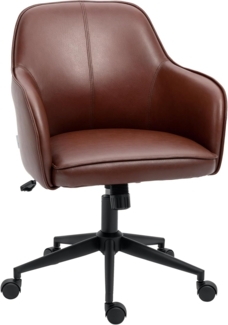 Vinsetto Bürostuhl Schreibtischstuhl mit Kunstlederoptik (Drehstuhl, 1 St), Braun 58,5 x 62 x 83-91 cm