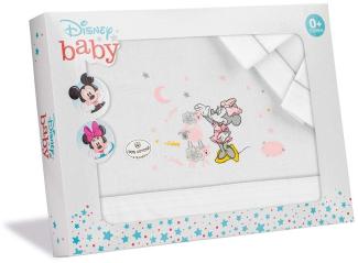 Interbaby MN007-18 3 Stück Bettwäschen Bett 70X140 Disney Minnie Mouse Weiss/Grau.