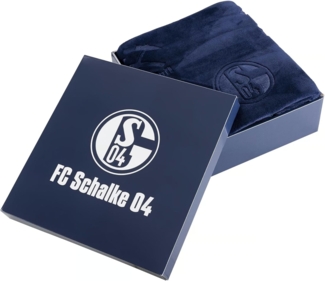 Wohndecke FC Schalke 04 geprägt in Geschenkbox Navy 150 x 200 cm 100% Polyester, FC Schalke 04