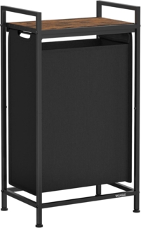 Vasagle Wäschekorb, Wäschesammler mit Ablage, Wäschebox, Wäschesack aus Oxford-Gewebe ausziehbar abnehmbar, Metallrahmen