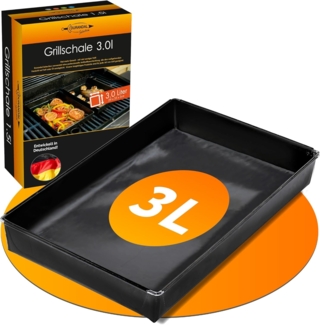 Brozio 'Durandal Selection' Grillschale mit Antihaftbeschichtung, Glasfaserfolie schwarz, 3 Liter