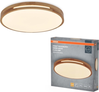Osram LED Deckenleuchte Orbis Woodburry 39 cm 24W Holzdekor dimmbar