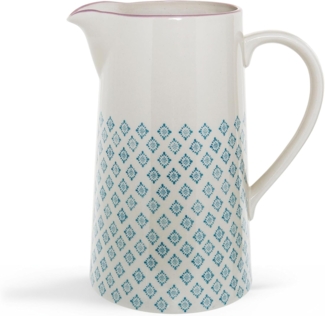 Bloomingville Wasserkrug Patrizia Jug, Blue, Stoneware, 2L Krug, Keramik Wasserkanne, Milchkrug, Saftkrug, dänisch Design, blau