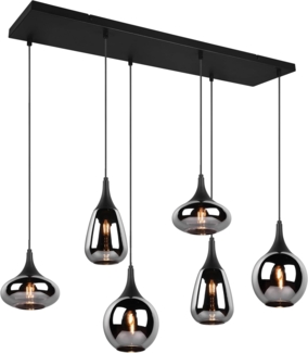 Trio Leuchten LED Pendelleuchte Lumina 6xE14, schwarz, Metall/Glas