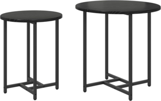 vidaXL Beistelltische 2 Stk. Schwarz Eiche und Metall 869696