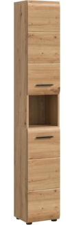 xonox. home – Hochschrank Ice 30 x 185 x 30 cm in Korpus und Front Artisan Oak Nachbildung – holzfarbener Badschrank Hochschrank für Badezimmer – modern & platzsparend