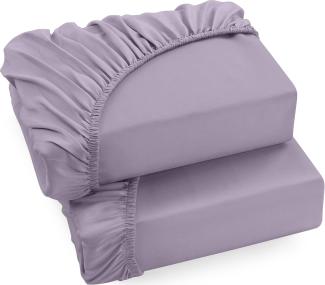 Utopia Bedding - 2er Set Spannbettlaken 90x200 cm - Lavendel - Gebürstete Mikrofaser Spannbetttuch - 35 cm Tiefe Tasche