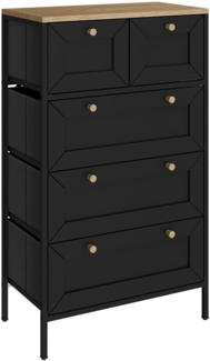 Vicco Kommode Belaro, Schwarz, 56 x 95 cm mit 5 Schubladen