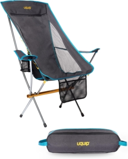 Uquip Campingstuhl Infinity Lounger I Leichter Faltbarer Klappstuhl mit 120 kg Traglast I kompakter Faltstuhl aus Aluminium I tragbarer Outdoor-Stuhl für Camping, Wandern, Radtouren & Festivals