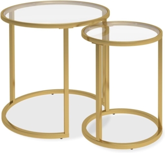 Vicco Couchtisch Sevilla, Glas, 50 x 45,5 cm 2er Set