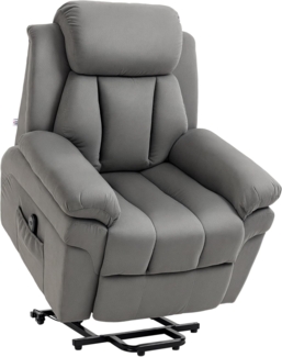 HOMCOM Massagesessel Elektrischer Aufstehsessel, Fernsehsessel mit Seitentasche (Ruhesessel, 1-St, TV-Sessel), für Wohnbereich, Hellgrau
