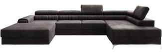 Designer Sofa Collina mit Schlaf- und Klappfunktion Samt Dunkelbraun Rechts