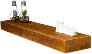 Levandeo® Wandregal, levandeo Wandregal Holz Massiv 100x20 cm Teak Farbig Wandboard Regal