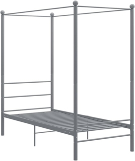 vidaXL Himmelbett Grau Metall 90x200 cm 325053