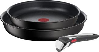 Tefal L39591 Ingenio Unlimited | stapelbar | Antihaftversiegelung | induktionsgeeignet | Thermo-Signal Temperaturanzeiger | Schwarz | 3-teiliges Set